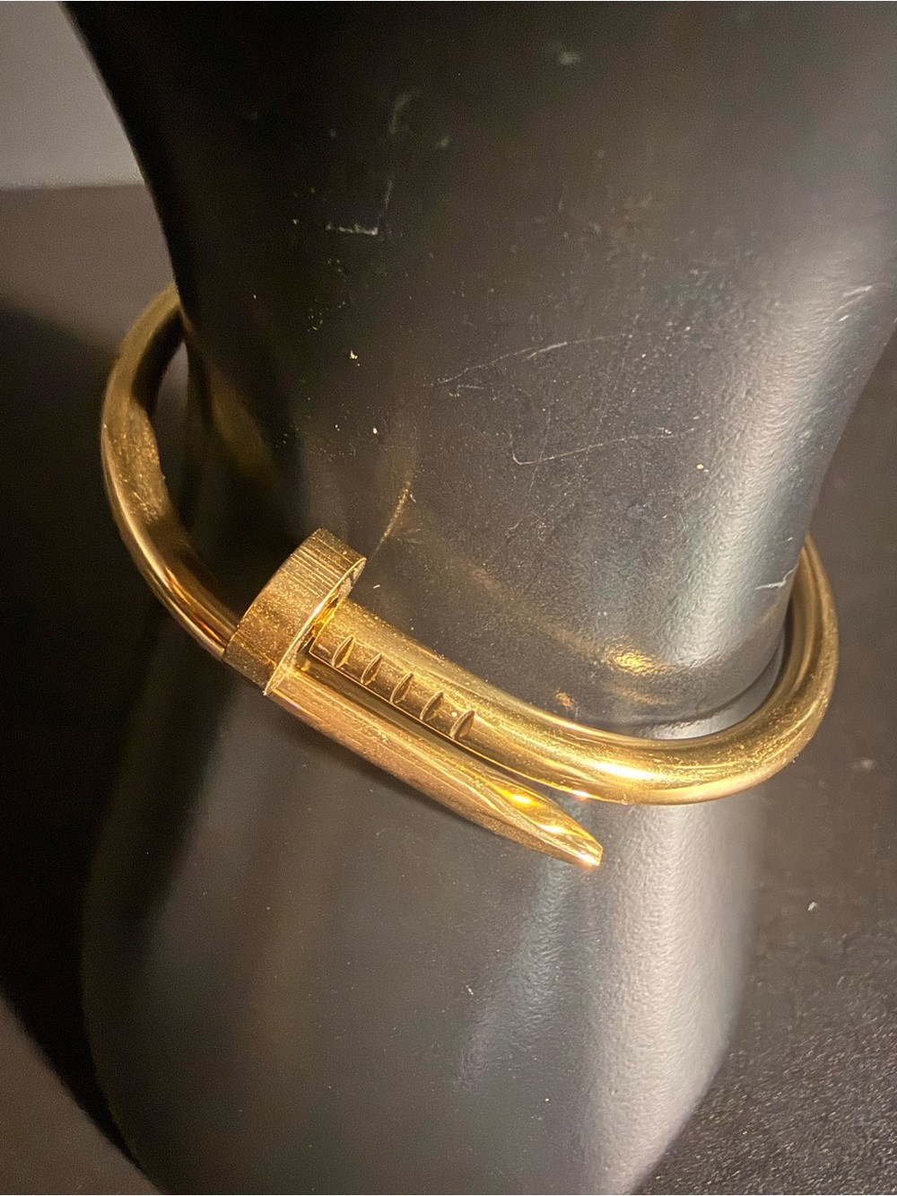 Gold-Tone Nail Bangle Bracelet